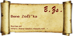 Bene Zsóka névjegykártya